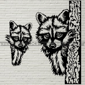 Waschbär Clipart, Waschbär Svg geschnitten Datei, lustige Peeking, Silhouetten Dxf-Datei, SVG-Dateien für Cricut, Shirt Vinyl-Datei, Plasma-Dxf, Laser geschnitten