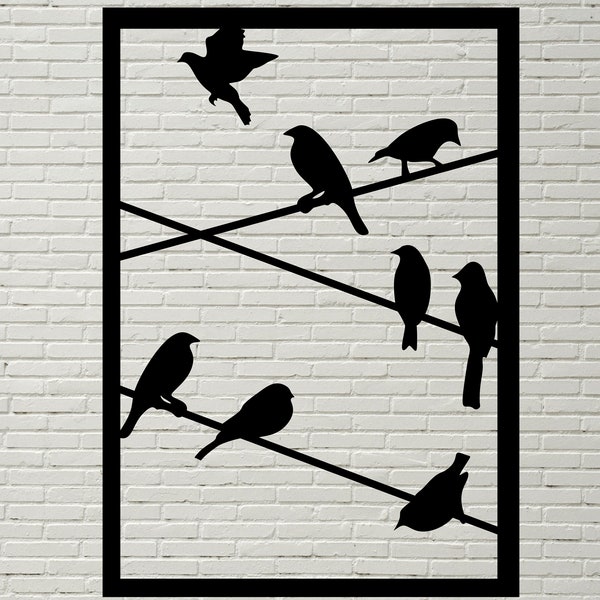 Birds on a Wires svg, Birds SVG PDF PNG, Silhouettes dxf file, cricut file, Animals, bird Clipart, cut file vinyl, Paper cutting template