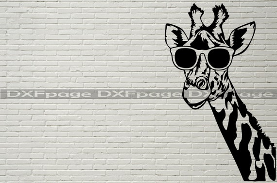 Download Giraffe With Glasses Svg Safari Peeking Animal Svg Africa Etsy