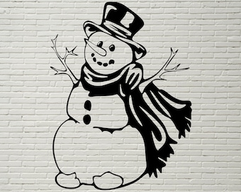 Snowman SVG, Christmas snowman Cut file , Silhouettes dxf, Svg file for Cricut, clipart, Printable art, Snow Man Winter, vinyl designs png