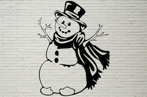 Download Snowman SVG Christmas snowman Cut file Silhouettes dxf Svg ...