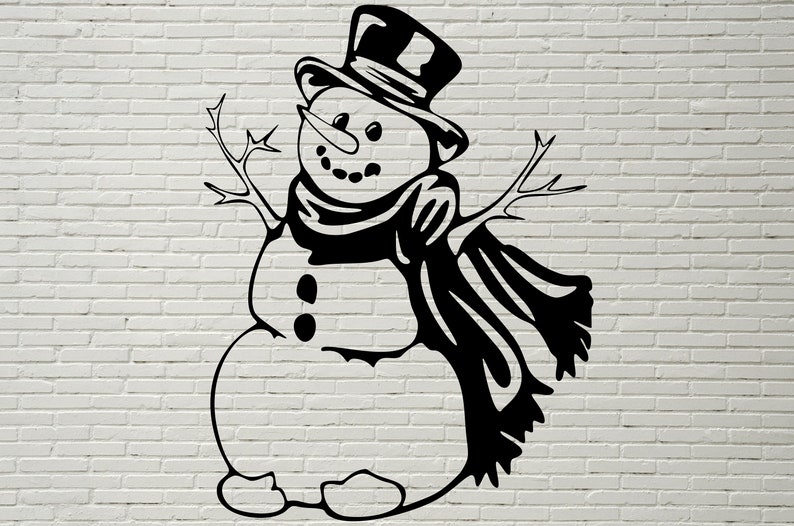 Download Snowman SVG Christmas snowman Cut file Silhouettes dxf Svg ...