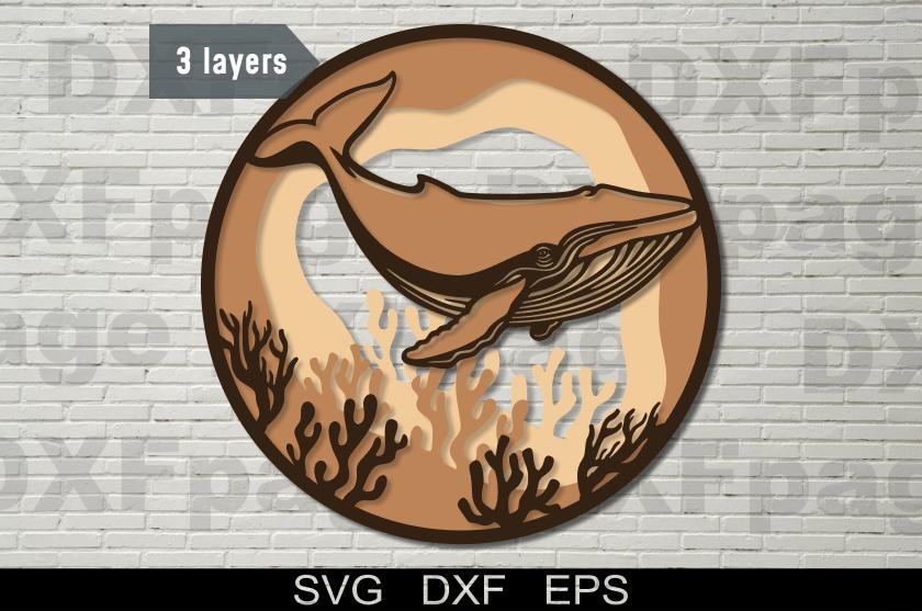 Whale Multilayer SVG, DXF 3D Layered Plywood Cut File, Paper Cutting ...