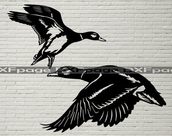 Mallard SVG, wild duck svg, dxf file for Plasma, Cricut Project, flying duck clipart, Cut file, vector, dxf for laser cnc, Duck Hunting SVG