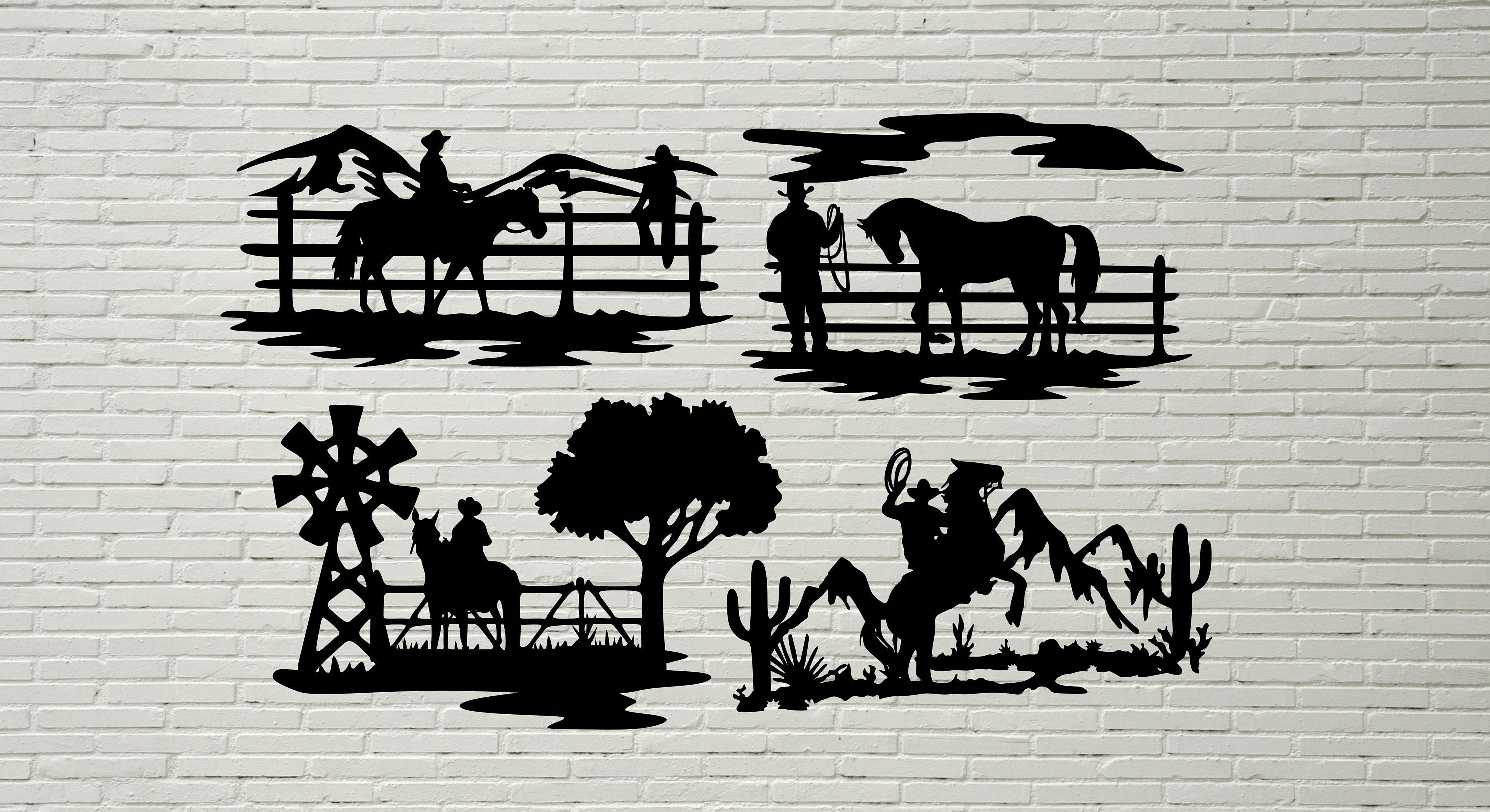 western DXF SVG file bundle Plasma laser vinyl cnc Art & Collectibles