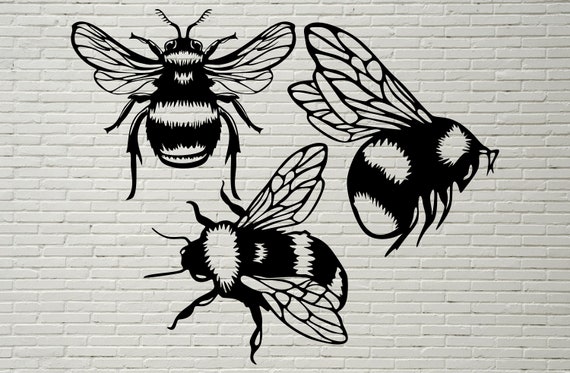 Silhouette Honey Bee Clipart - Badge bee for corporate identity ...