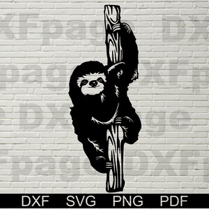 Sloth SVG Cut Files, Cute Sloth clipart, Silhouette dxf file, cricut file, Funny Animals, vinyl file, shirt design art printable stencil