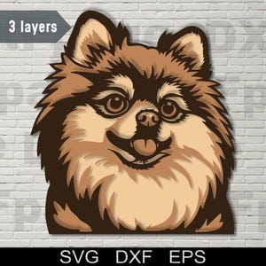 Spitz Hund Multilayer SVG, DXF 3D Hund, Sperrholz geschnitten Datei, Papierschnitt, Dxf-Datei für Laser-Cnc, Cricut, 3D Mandala Holz Wandkunst