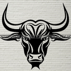 Bull Head SVG, dxf-bestand voor laser, SVG-bestand voor Cricut, boerderij dierenteken, dxf-bestand voor plasma, ranch decor, stier clipart, Buffalo, Vee