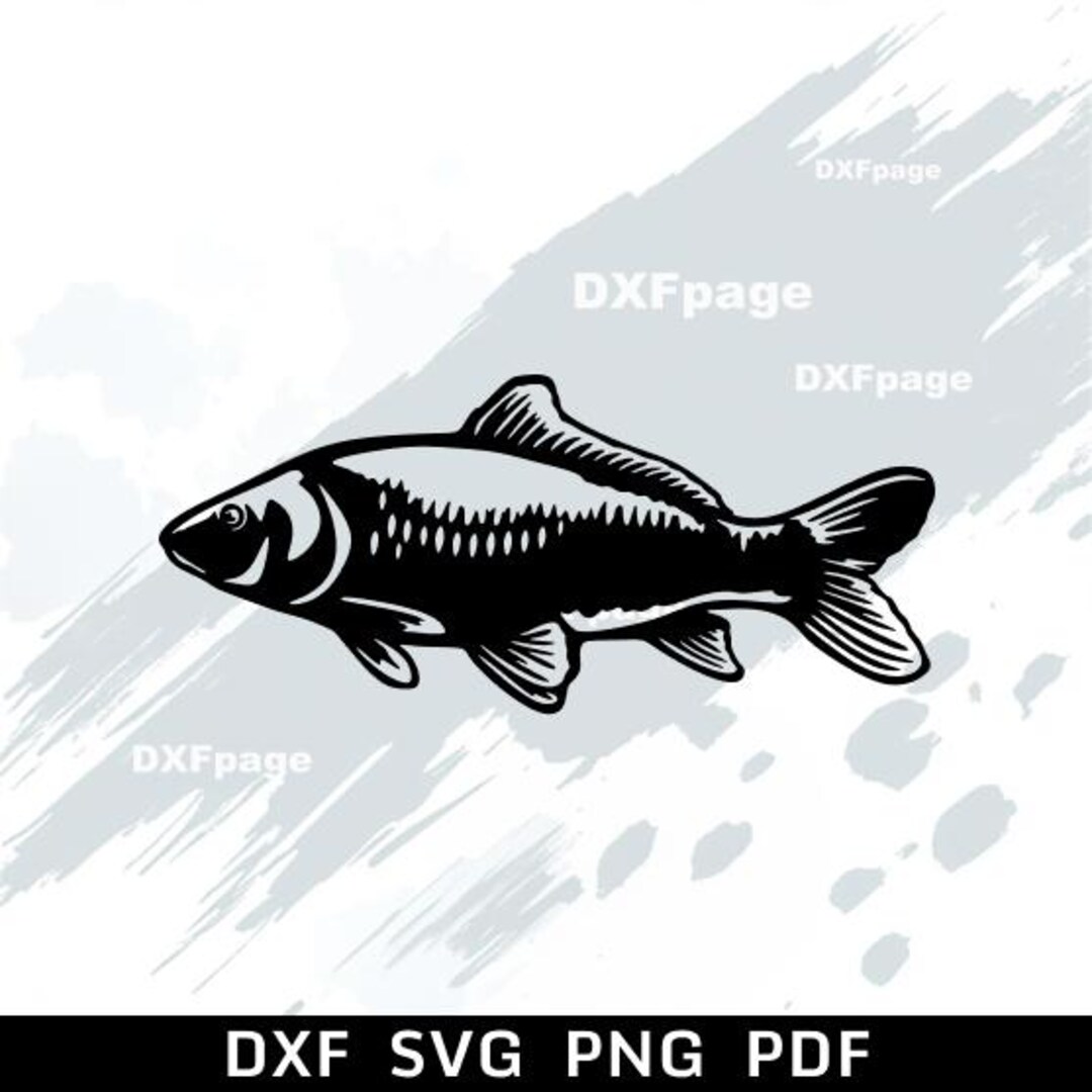 Carp Fish SVG Laser Cut File, DXF for Plasma, Cnc, Svg for Cricut