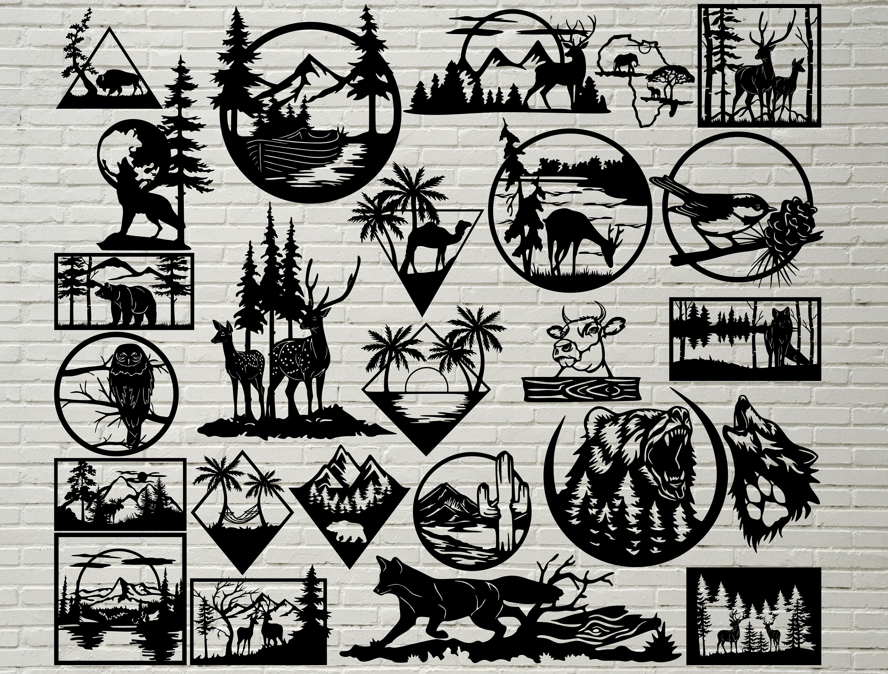 CNC Wall Art files, scandinavian design Woods I