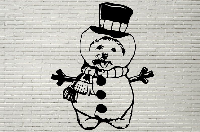 Download Christmas Dog SVG Funny snowman Cut file Silhouettes dxf ...
