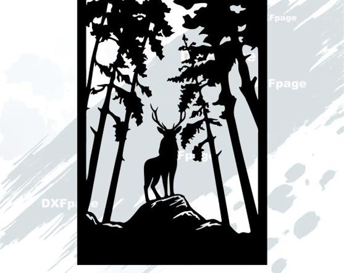 Wildlife Forest Scene Panels Svg Dxf – Railings Deer, Elk, Fish, Ducks ...