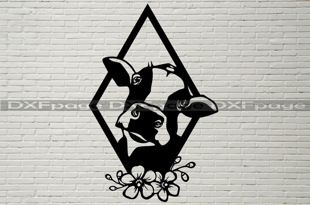 COW DXF, Cow Head Svg, Farm Animal Svg, Silhouettes Dxf File, Cricut