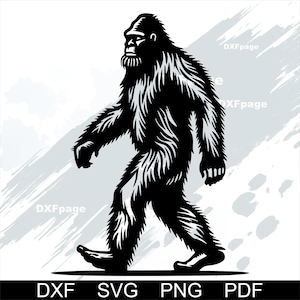 Bigfoot SVG Schnittdatei, Laser Cut CNC bereit, Sasquatch Clipart, Cricut, Silhouette, Glowforge, Laser DXF Garten Decor, Metallschild, Yeti svg