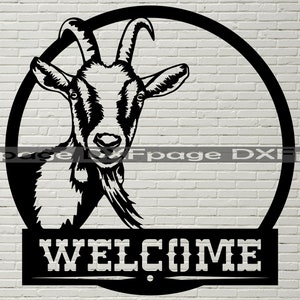 Welcome sign, Goat svg, DXF CNC, dxf file for laser, SVG File for Cricut, Silhouette dxf, farm animal svg,  dxf file for plasma, ranch decor