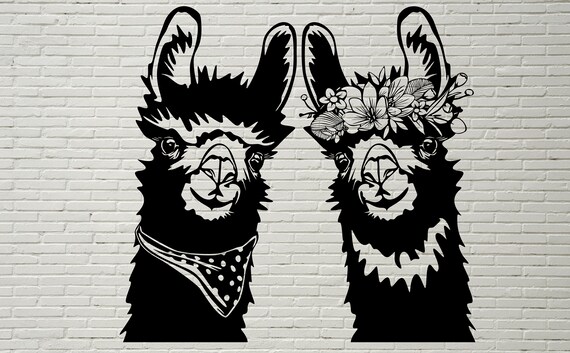 Download Llama Svg Funny Llama Svg Cut Files Clipart Silhouettes Dxf Etsy