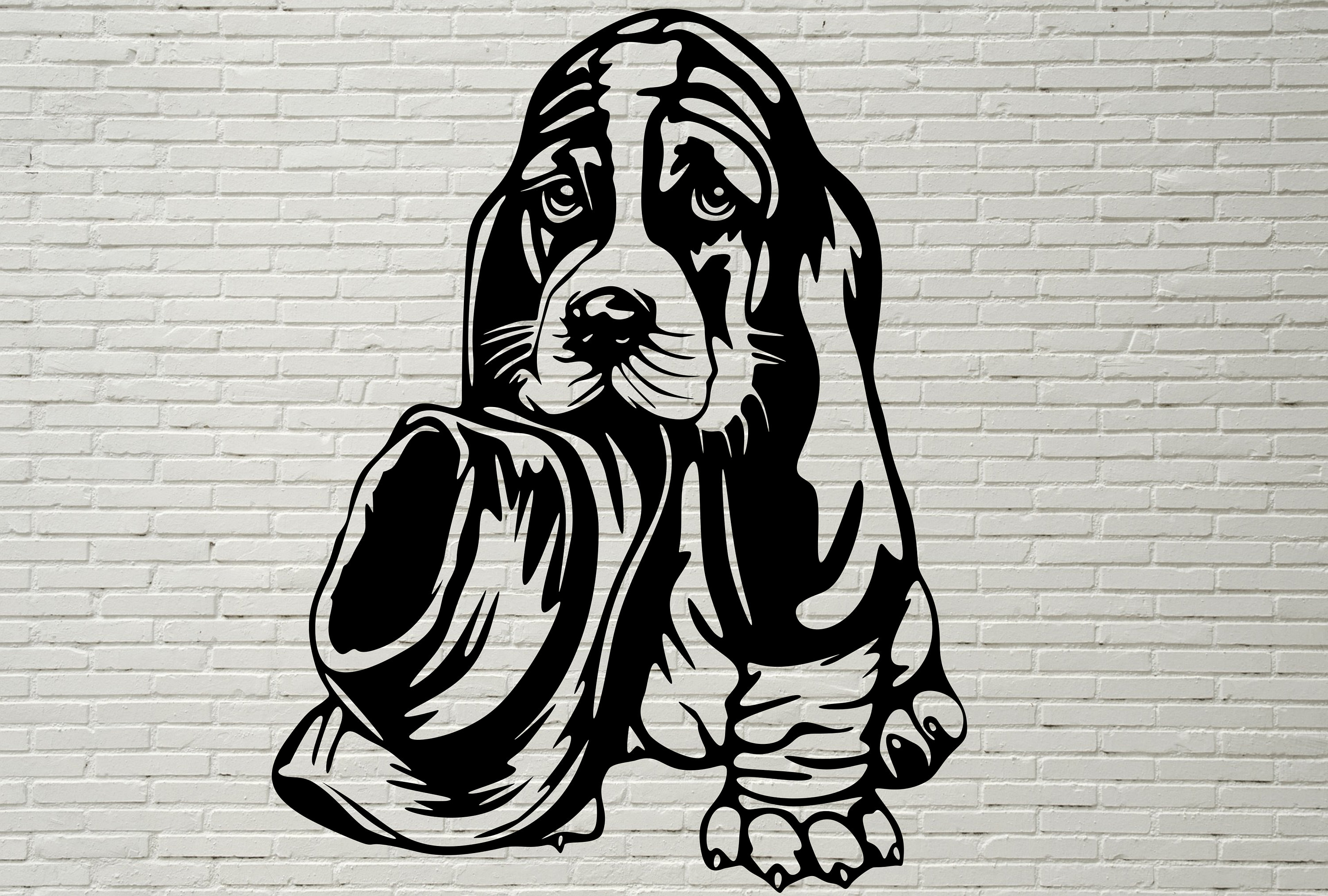 Basset Hound svg dog design art printable silhouette Basset | Etsy