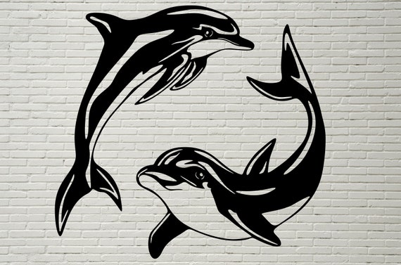 Download Dolphin Svg Dxf Dolphin Cut File For Laser Dxf For Plasma Etsy