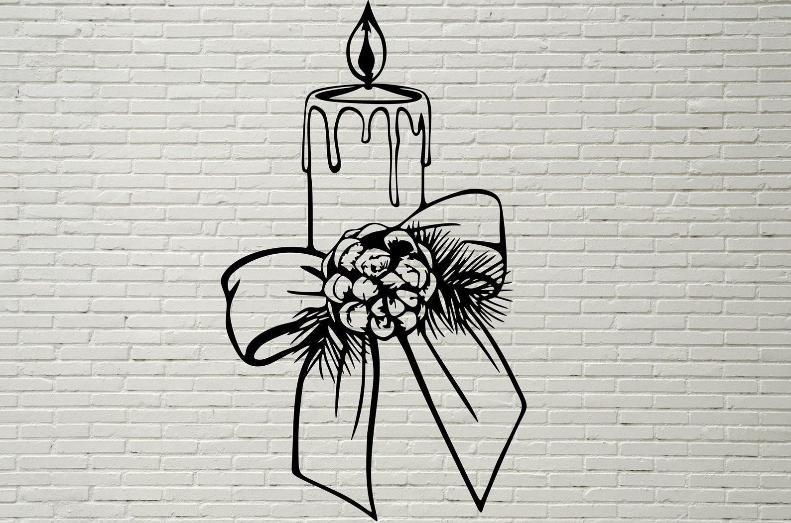 Christmas Candle SVG Candle Cut File Silhouettes Dxf Svg - Etsy