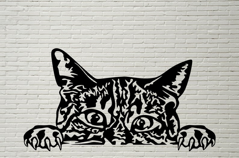 Download Funny Cat SVG Silhouettes dxf Cat Peeking SVG for Cricut ...