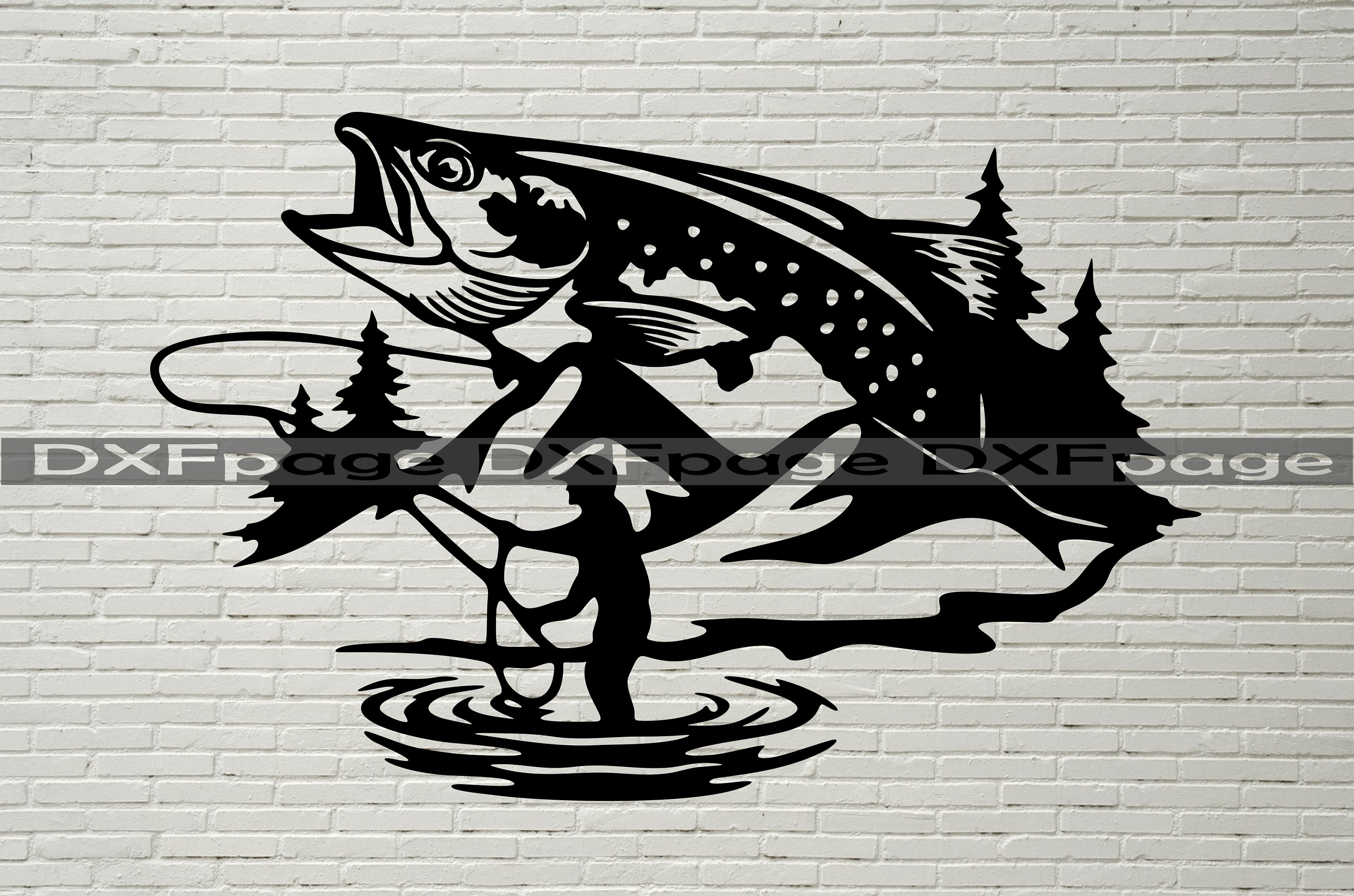 Trout Fish Stencil -  Canada