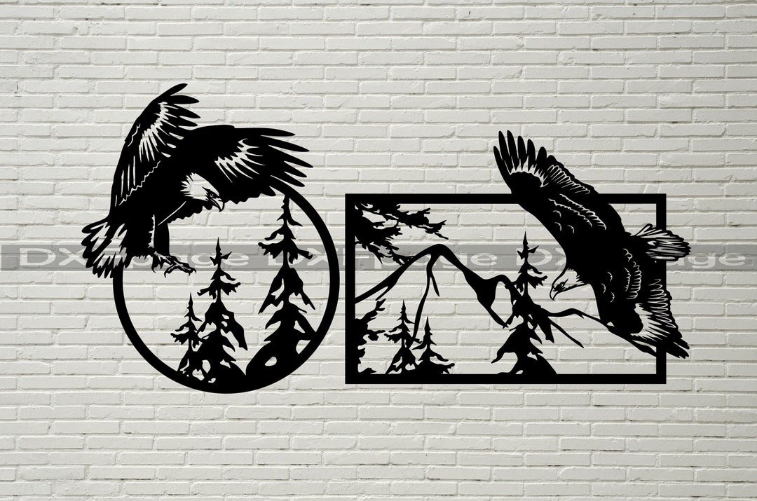Eagle Scene DXF, Svg Cut File for Cricut, Dxf for Plasma Cnc, Laser ...
