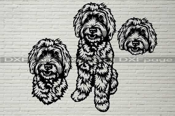 Download Labradoodle SVG Silhouettes dxf SVG for Cricut dog clipart ...