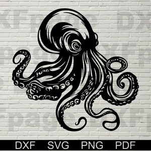 Oktopus Zeichen, Ocean Tiere svg, Metall Holz Zeichen, Cricut svg, Octopus Clipart, Laser geschnitten Datei, Vektor aquatisch, Dxf Laser geschnitten Datei, Papierschnitt