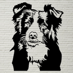 Border collie svg, Dog SVG, Border collie art vector graphic cut file, svg file For Cricut, puppy svg, pet svg, animal svg,  Silhouette svg