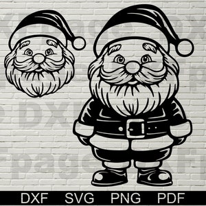 Papai Noel SVG, arquivo de corte do Papai Noel, silhueta dxf, arquivos para Cricut, clipart do Papai Noel, arte para impressão, cortadores de vinil, vetor