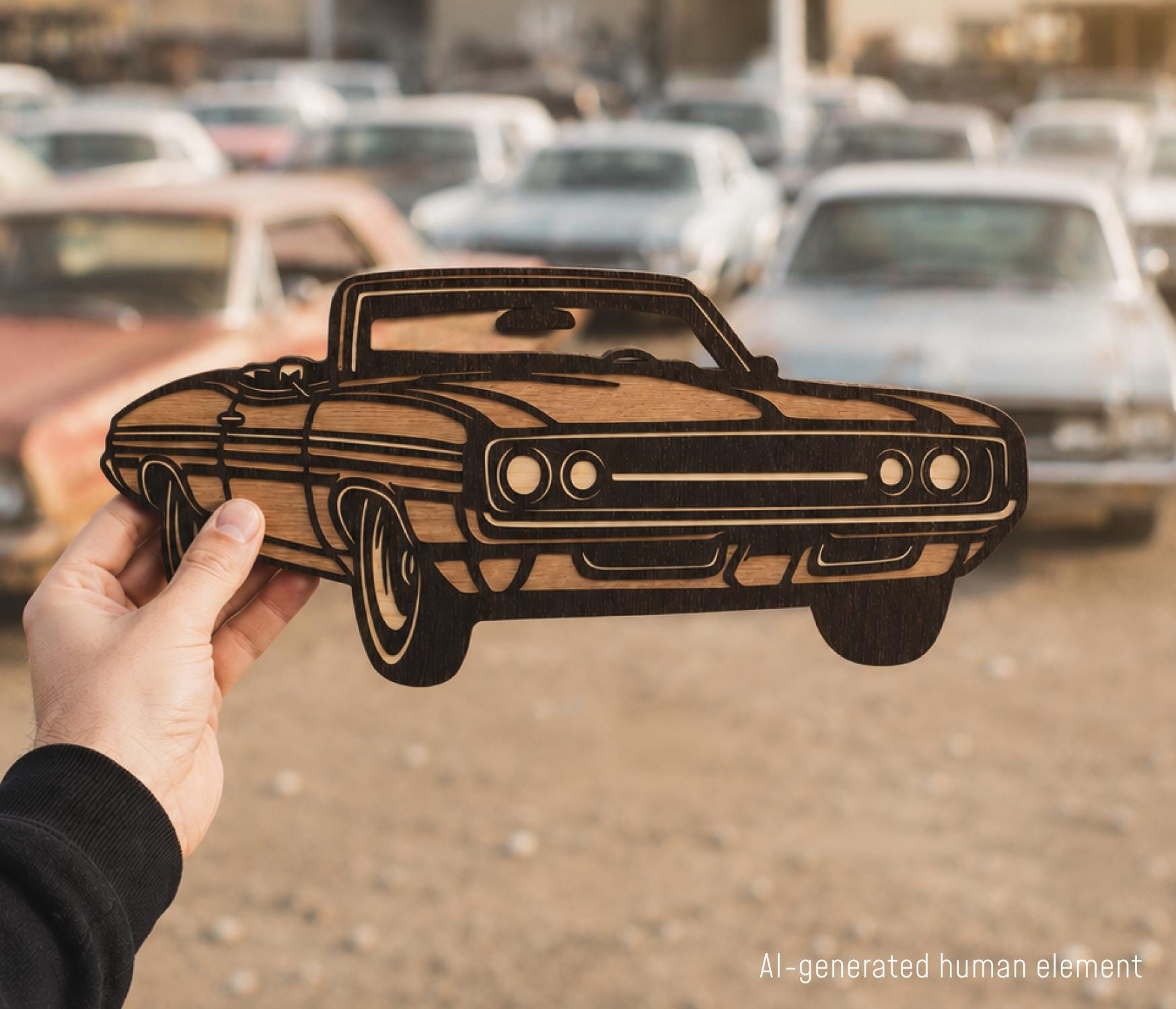 Musclecar Multilayer SVG, DXF Laser Cut, Layered Plywood, Paper