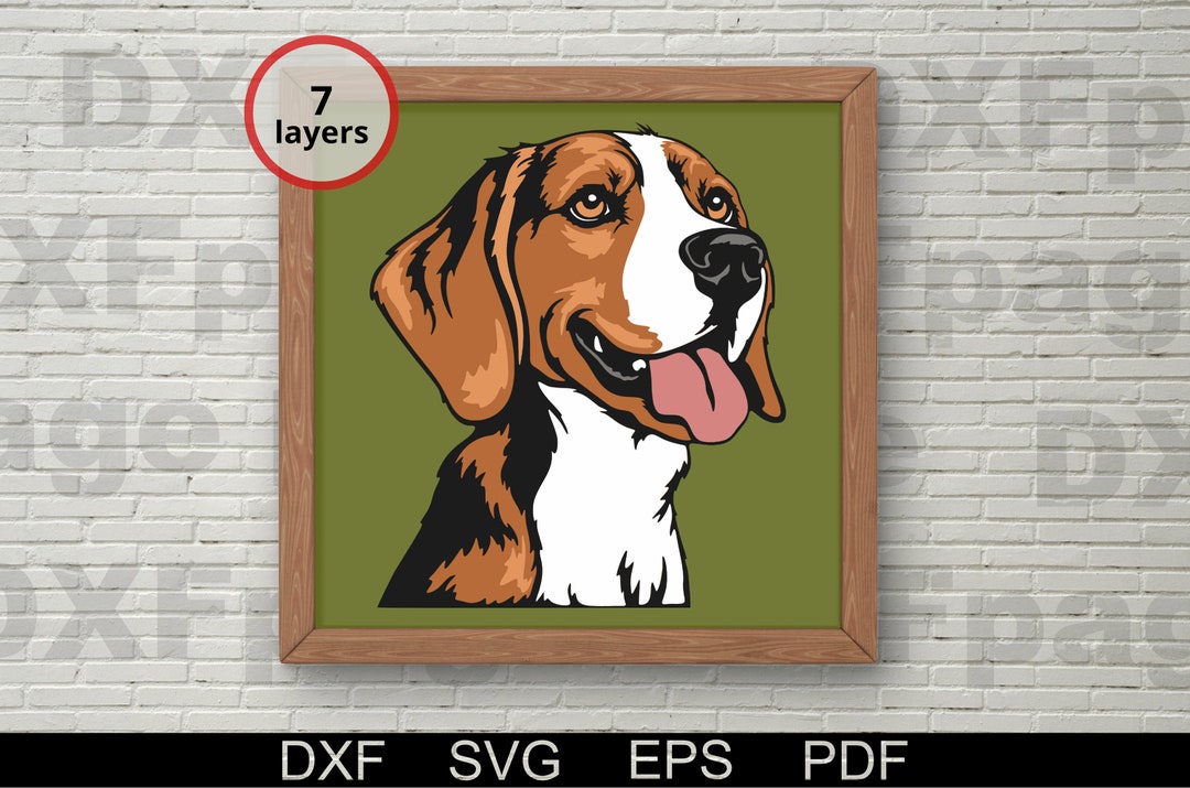 Beagle Dog 3D Layer SVG, 3D Dog Shadow Box Files for Cricut, Paper Art ...