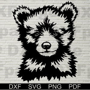 ベビーベア SVG カット ファイル、動物 SVG、野生動物 DXF、シルエット DXF ファイル、面白いデザイン、Cricut 用 SVG ファイル、クマのクリップアート、シャツ デザイン