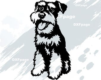 ミニチュア シュナウザー SVG、シュナウザー犬 SVG カット ファイル
