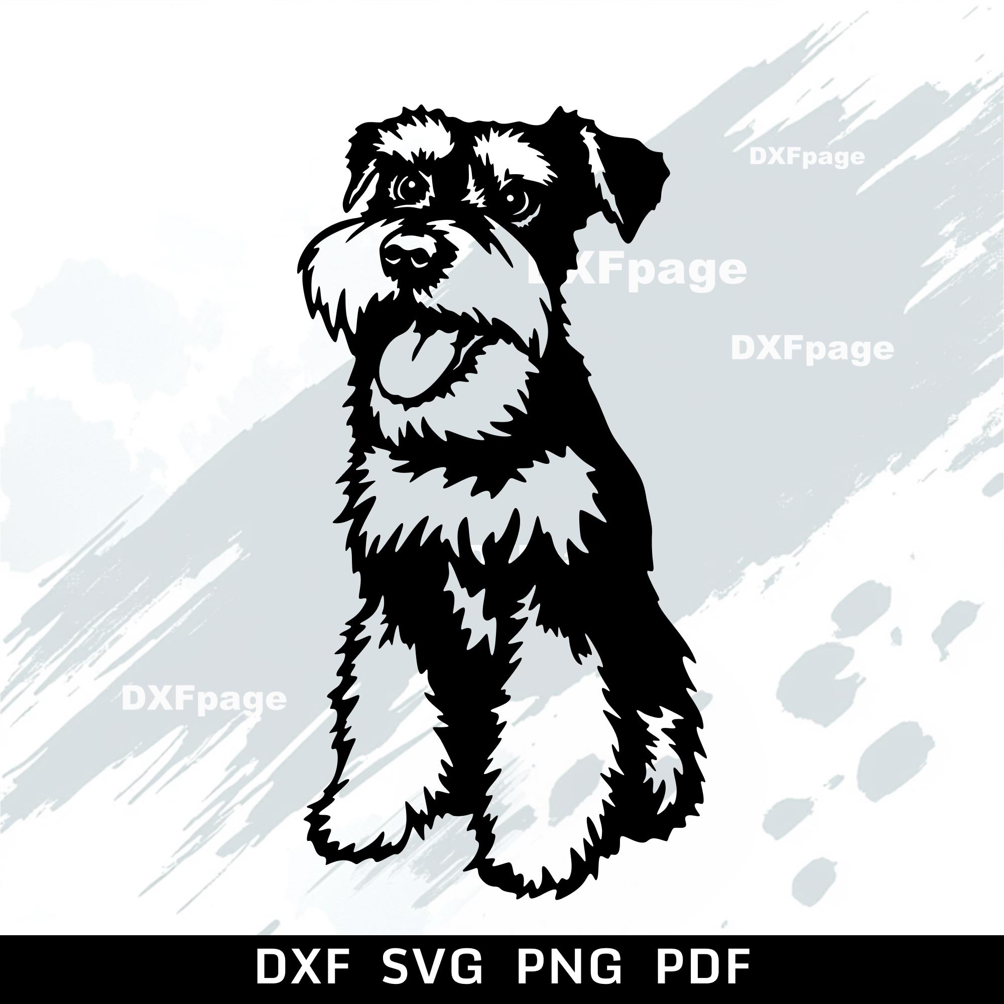 【Laguna Silhouette 】lithograph直筆サイン・EA版 Miniature Schnauzer SVG Cut File, Dog Clipart, Laser, Cricut