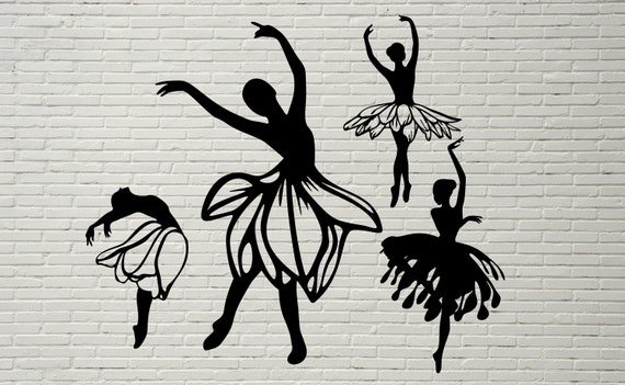 Ballet SVG Bundle, Ballerina Clipart, Ballet Dancer Cut File, Silhouettes dxf file, cricut file, vinyl file, decal, flower svg, Dance PNG