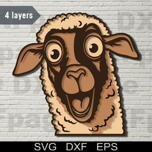 Peeking Sheep SVG, DXF Laserschnitt, 3D Hund, 3D Hund, 3D Tier, 3D Scherenschnitt, Cnc, Bauernhof Cricut, Mandala, Rustikale Holz Dekor Vorlage