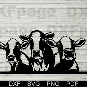 牛の SVG、レーザー用の dxf ファイル、Cricut 用の SVG ファイル、農場の動物の標識の SVG、プラズマ用の dxf ファイル、牧場の装飾、牛の頭、雄牛のクリップアート、覗き見