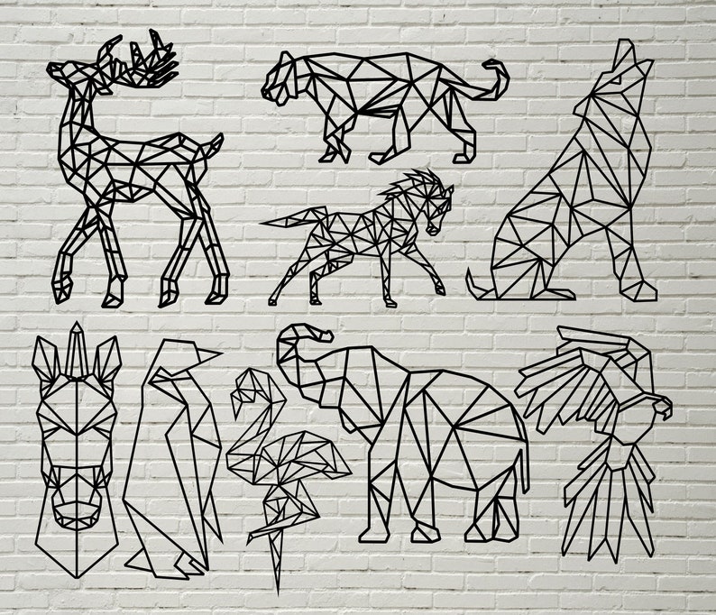 Download Geometric Animals Svg Polygonal Print Svg Dxf Files For Etsy PSD Mockup Templates
