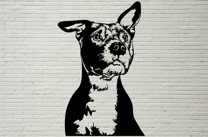 Download American Pit Bull SVG Silhouettes dxf Dog SVG Files for | Etsy