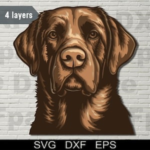 Labrador multilayer SVG, DXF Laserschnitt, 3D Hund, Hundegeschichtete Hund Sperrholz, Scherenschnitt, cnc, cricut, Mandala, Holz-Dekor-Vorlage, Jagdhund