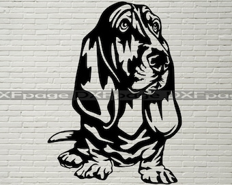 Basset hound SVG, Silhouettes dxf, Dog Peeking SVG for Cricut, Basset hound clipart, laser Cut file, iron on, vector, vinyl shirt design