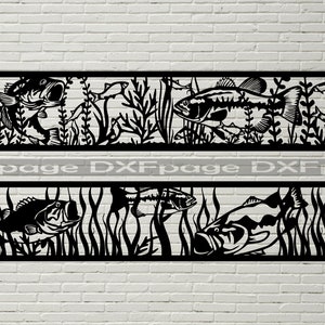 Bass Fishing Svg, Fisch Motiv DXF Dateien für Plasma, Laserschneiden, CNC, Svg für Cricut, Holz Wandkunst, Metall Panel, Wildlife Schablone, Vektor