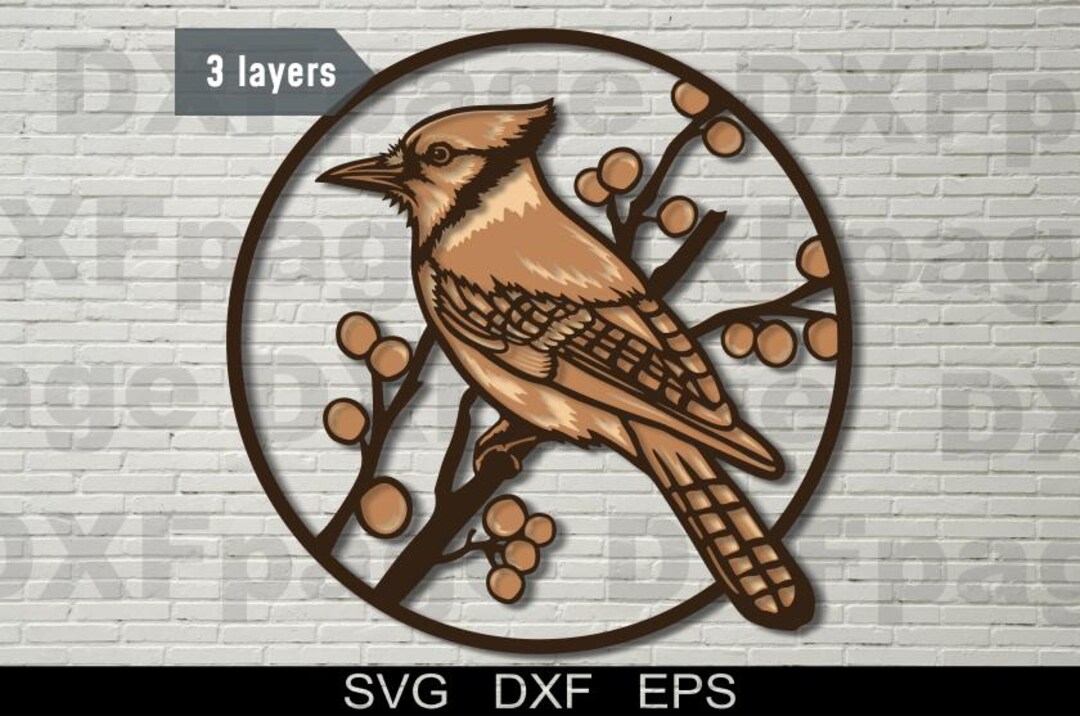 Blue Jay Multilayer SVG, DXF Laser Cut, 3D Layered Plywood, Paper ...