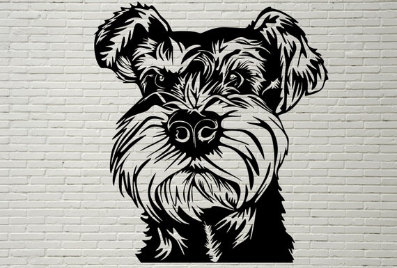 Download Miniature Schnauzer SVG Silhouette dxf Dog SVG Files for ...