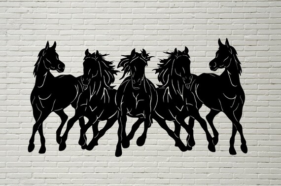 Download Wild Horses Svg Dxf Horse Clipart Animals Cut File For Etsy