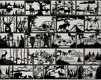 Gate Panel Forest Deer Wolf Animal DXF CNC Dxf for Plasma - Etsy