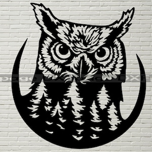 Eule geschnitten Datei, Eule Silhouette dxf, SVG für Cricut, Eule Clipart, Laser cut, Vinyl Shirt Design, Dxf Datei für Blutbild, Vogel cnc, Holz Wandkunst