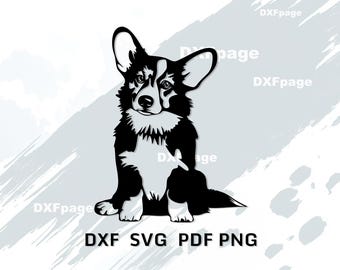 Corgi SVG for Shirt Design, Dog Mom Iron On, Cute Pembroke Corgi Clipart for Cricut, Vinyl Cut File, Laser Engrave Wood DXF